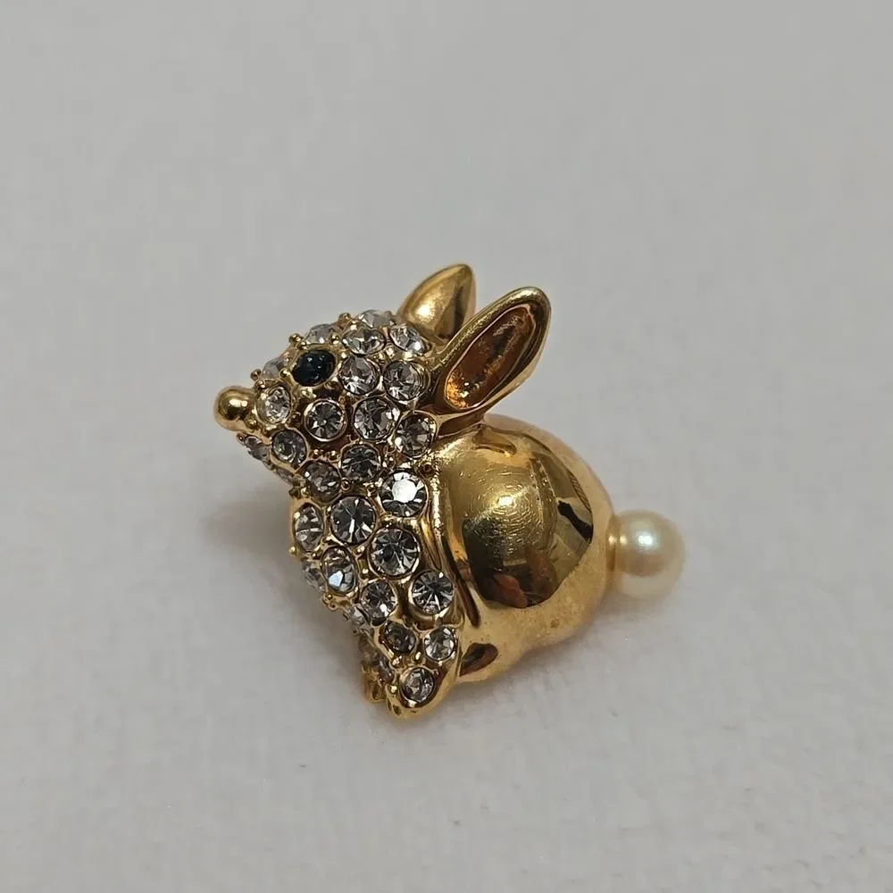 Crystal Rabbit Brooch